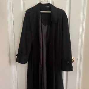 Utex Design Women's Lightweight Trench Duster Jacket Medium Black